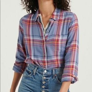 NWT - Lucky Brand - Classic One Pocket Plaid Shirt